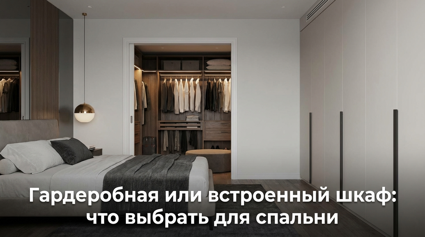 Шкаф-купе и гардеробная в спальне: выбор оптимального решения в зависимости от площади комнаты