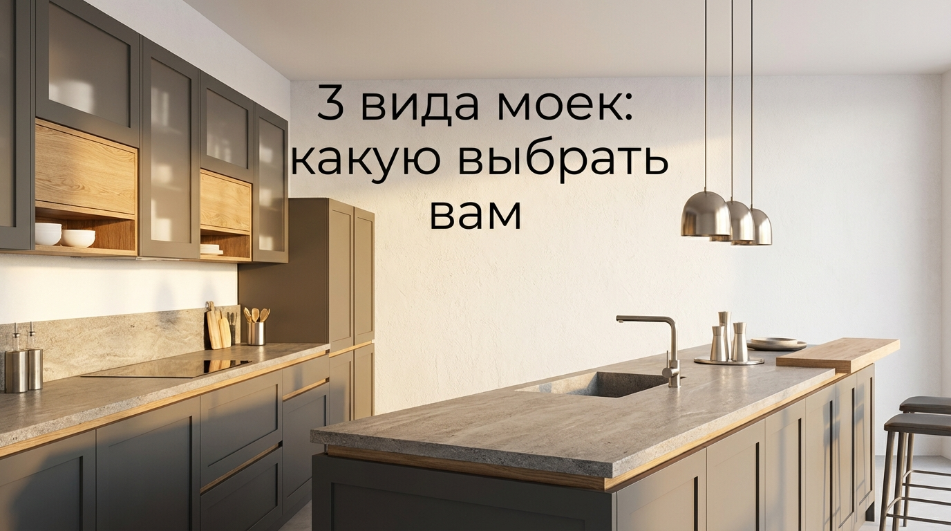 Сравнение врезной, накладной и интегрированной мойки для кухни