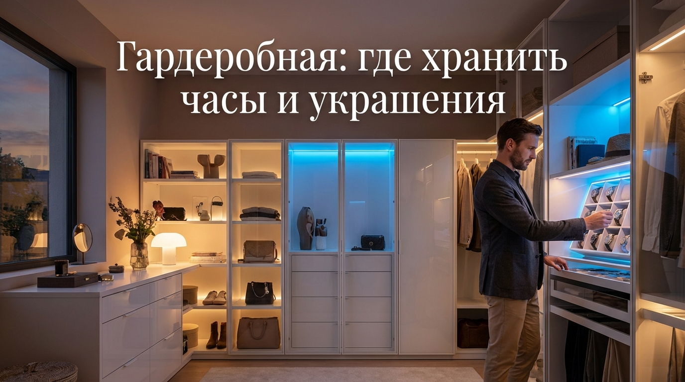 Стильный органайзер с отделениями для наручных часов, очков и ювелирных украшений