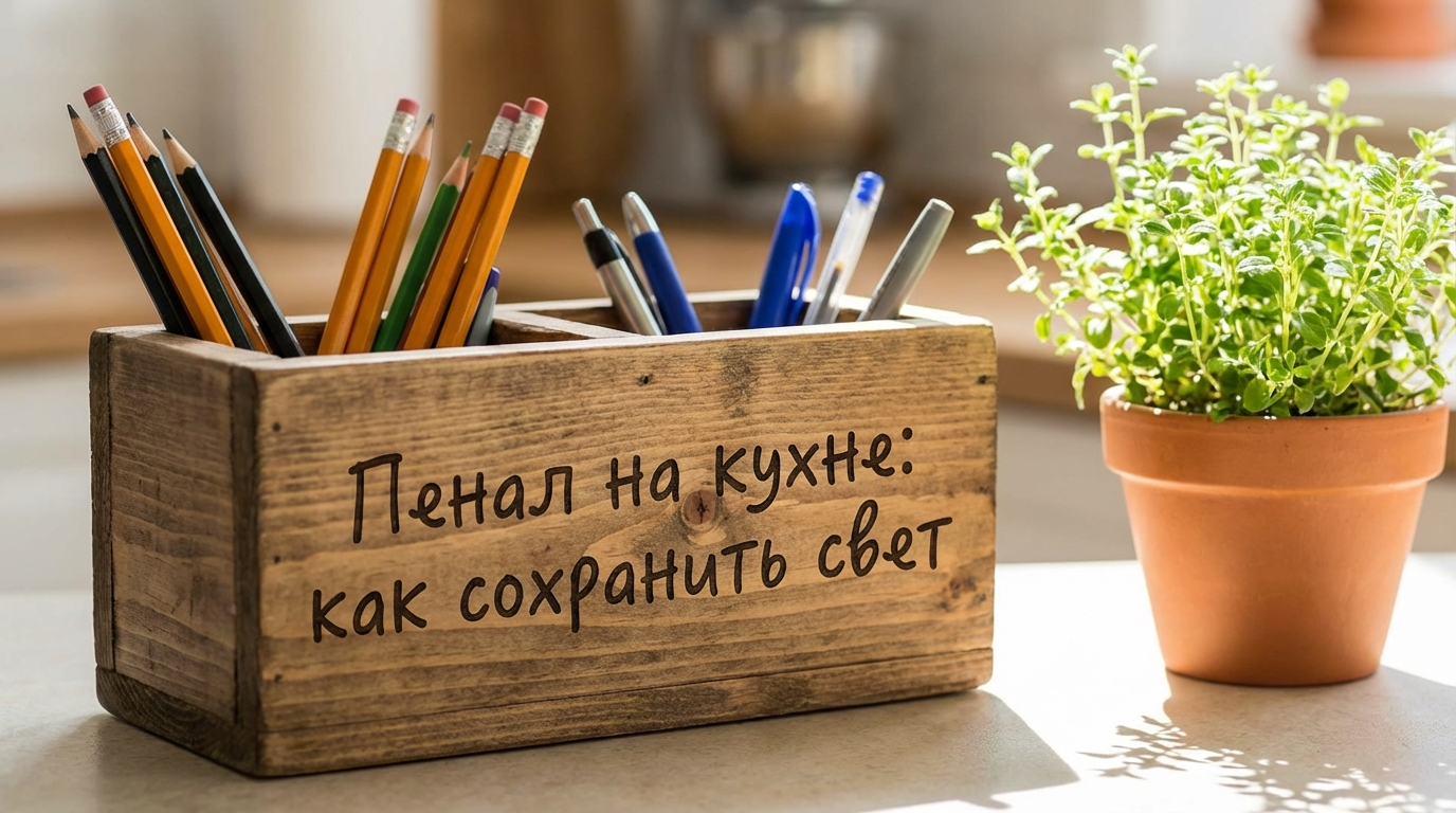 Встроенный высокий кухонный пенал в интерьере светлой кухни