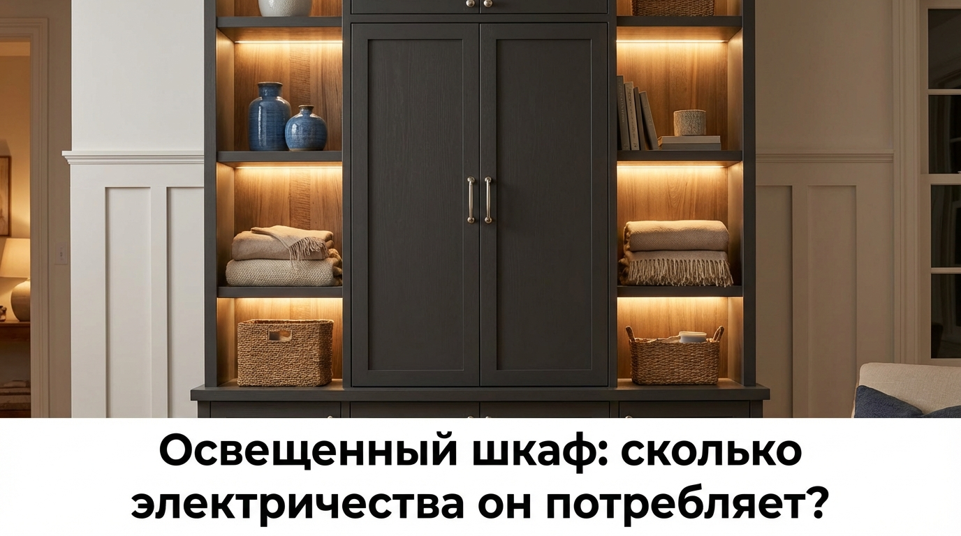Шкаф с автоматической светодиодной подсветкой и встроенными датчиками