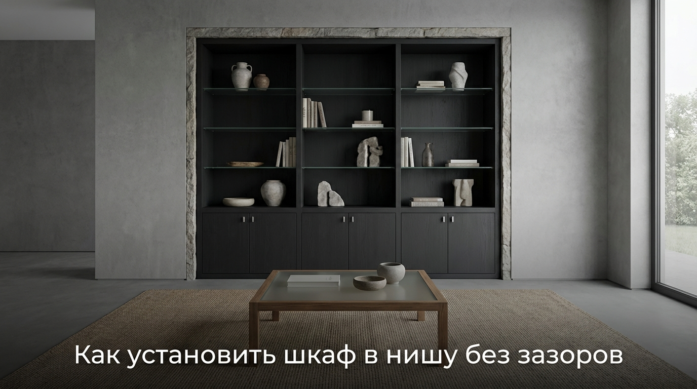 Процесс проектирования и замера встроенного шкафа в нишу без зазоров
