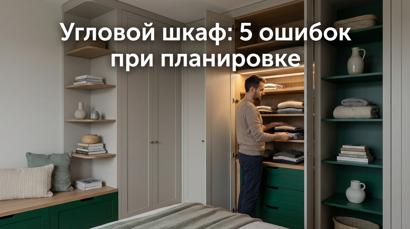 Большой угловой шкаф в спальне белого цвета с зеркальными вставками