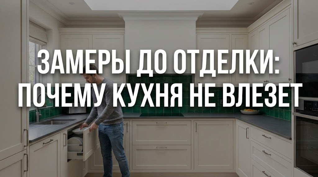 Процесс замера помещения под кухонный гарнитур после завершения чистовой отделки