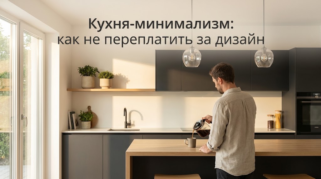 Дизайн кухни в стиле минимализм с современными материалами в светлых тонах