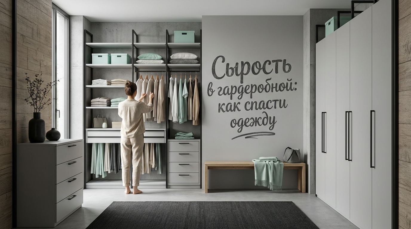 Система вентиляции в гардеробной для защиты одежды от сырости и плесени
